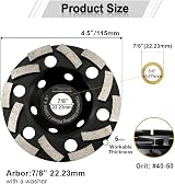 SHDIATOOL Diamond Turbo Grinding Wheel Concrete Cup Disc 115mm for Stone Marble view 2