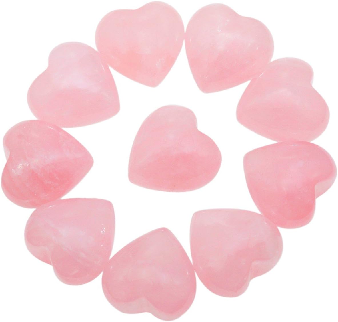 Indoor Fountains & Accessories - Rockcloud Healing Crystal 0.5 inch Rose Quartz Carved Worry Stone Chakra Reiki Balancing(Pack of 10)