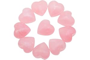 Rockcloud Healing Crystal 0.5 inch Rose Quartz Carved Worry Stone Chakra Reiki Balancing(Pack of 10)