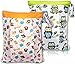BONTIME Wet Bag for Cloth Diapers - Double Pockets & Antislide Zippered Wet Dry Diaper Bags,12