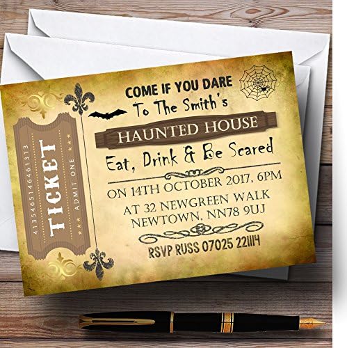 Scaryチケットpersonalizedハロウィンパーティー招待状 0 Invitations