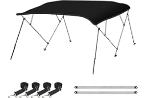Naviskin 10 Optional Colors Available 3-4 Bow 13 Different Size Bimini Top Cover Includes Mounting Hardwares,Storage Boot with 1 Inch Aluminum Frame