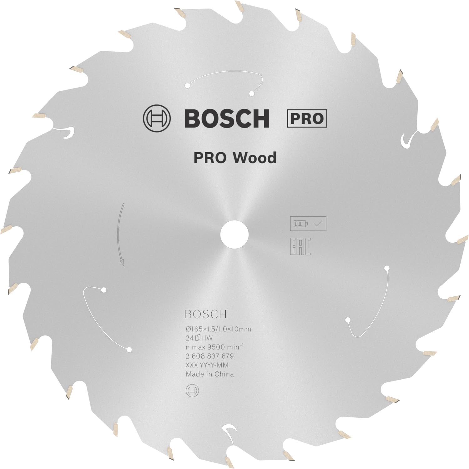 Bosch 1x PRO Wood Circular Saw Blade for Cordless Hand-Held Circular Saws (for Softwood, Hardwood, Ø mm, Professional Accessory Hand-Held Circular Saw)