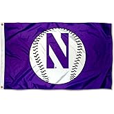 Northwestern Wildcats Baseball Logo Flag