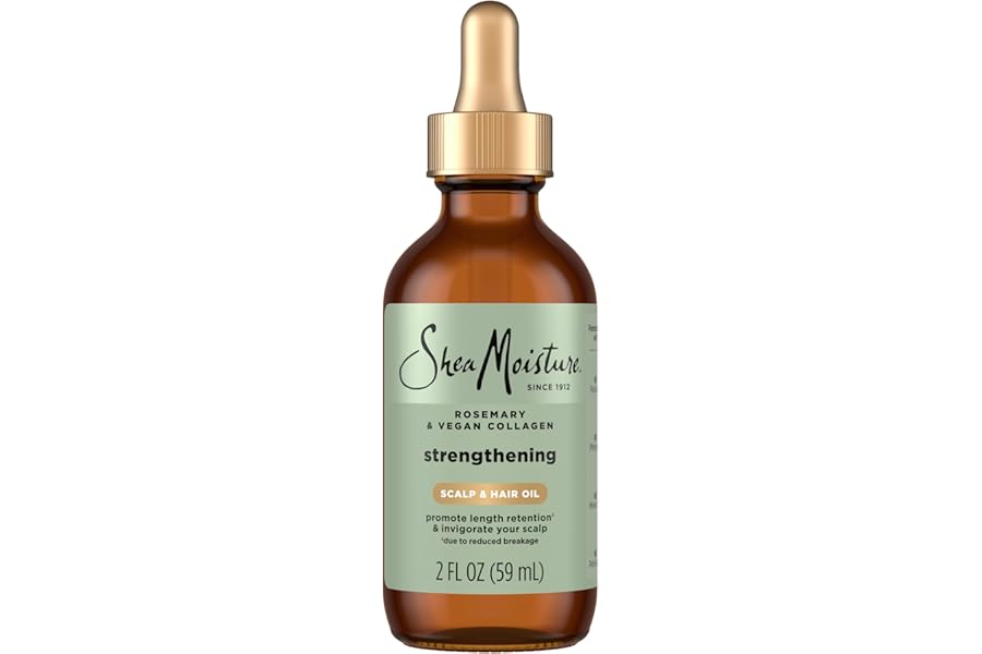 Shea Moisture Strengthening Scalp & Hair Oil Rosemary & Vegan Collagen To Protect The Scalp And Strengthen Hair With ScalpBoost Technology For A Cooling Sensation With ScalpBoost Technology 2 Fl Oz