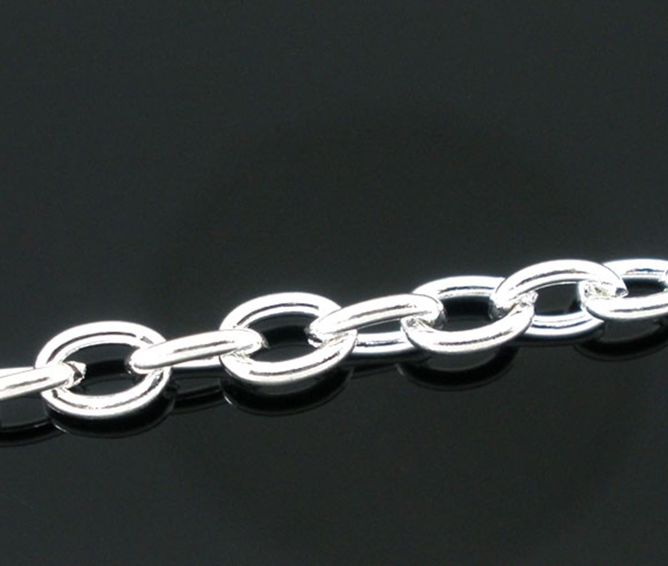 5 Metres of Silver Plated 5mm x 3.5mm Link Cable Chain for Necklaces and Other Jewellery Making and Crafts