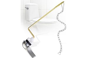 WINONLY Universal Toilet Handle Flusher Replacement Kit, Universal Side Mount Toilet Tank Lever Repair Kit, Compatible with American Standard Toilet Parts, Toilet Handle Lever with Flapper Chain, Zinc Alloy