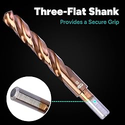 Bestwork 1/4" Three Flute Cobalt Drill Bit Set, M35