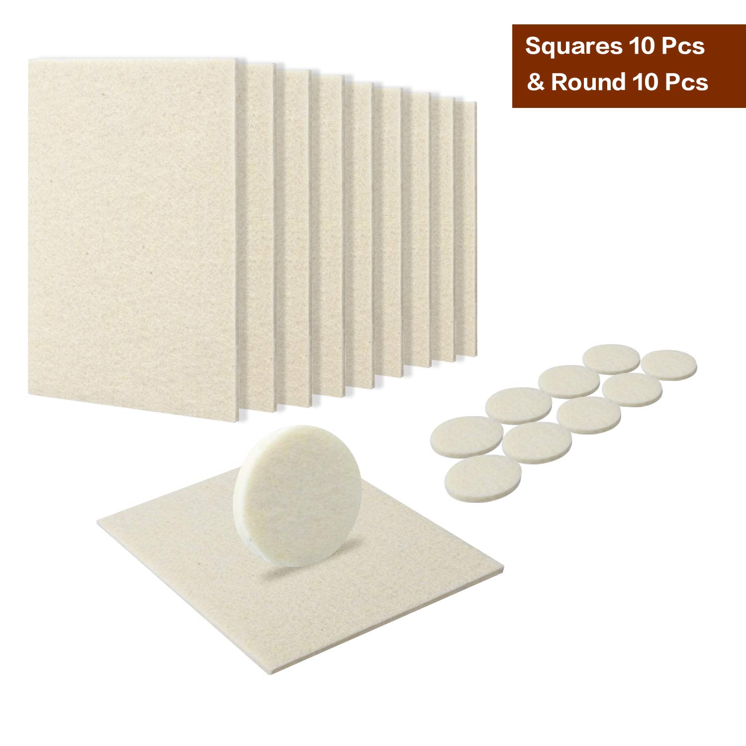 Diy Tools Furniture Pads Furniture Felt Pads Cut To Size Floor Protector Pads 10 Large14x11 3cm Felt Pads And 10 Large 25mm Chair Leg Floor Protectors 20 Pieces Self Adhesive Furniture Pads