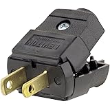 Leviton 101-EP 15 Amp, 125 Volt, Residential Grade, Polarized, Non-Grounding Plug, Black - 6 Pack
