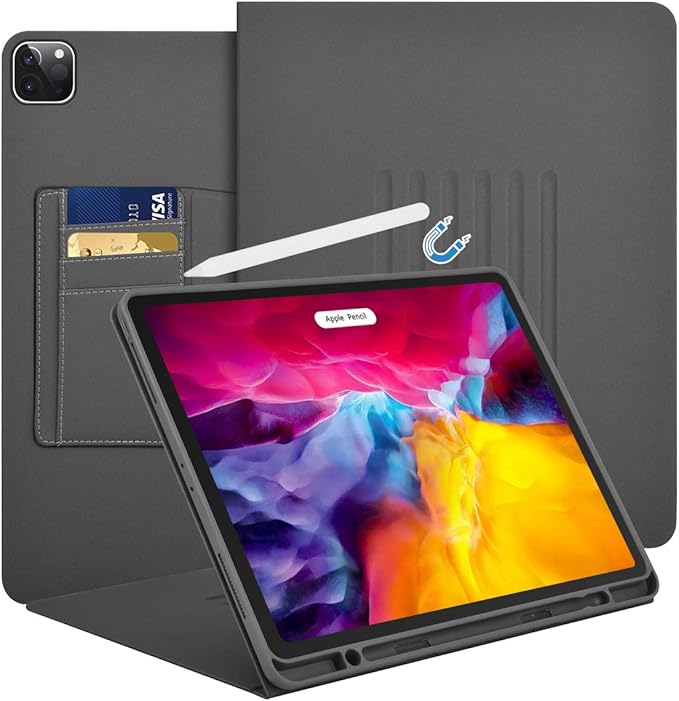 iPad Pro 2020 12.9 Case 4th Generation with Apple Pencil Holder, MultiAngle