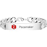 Medical Alert Bracelet for Women Men, Medical Alert ID Stainless Steel Bracelets for Diabetic 1/2 D.N.R Pacemaker Epilepsy