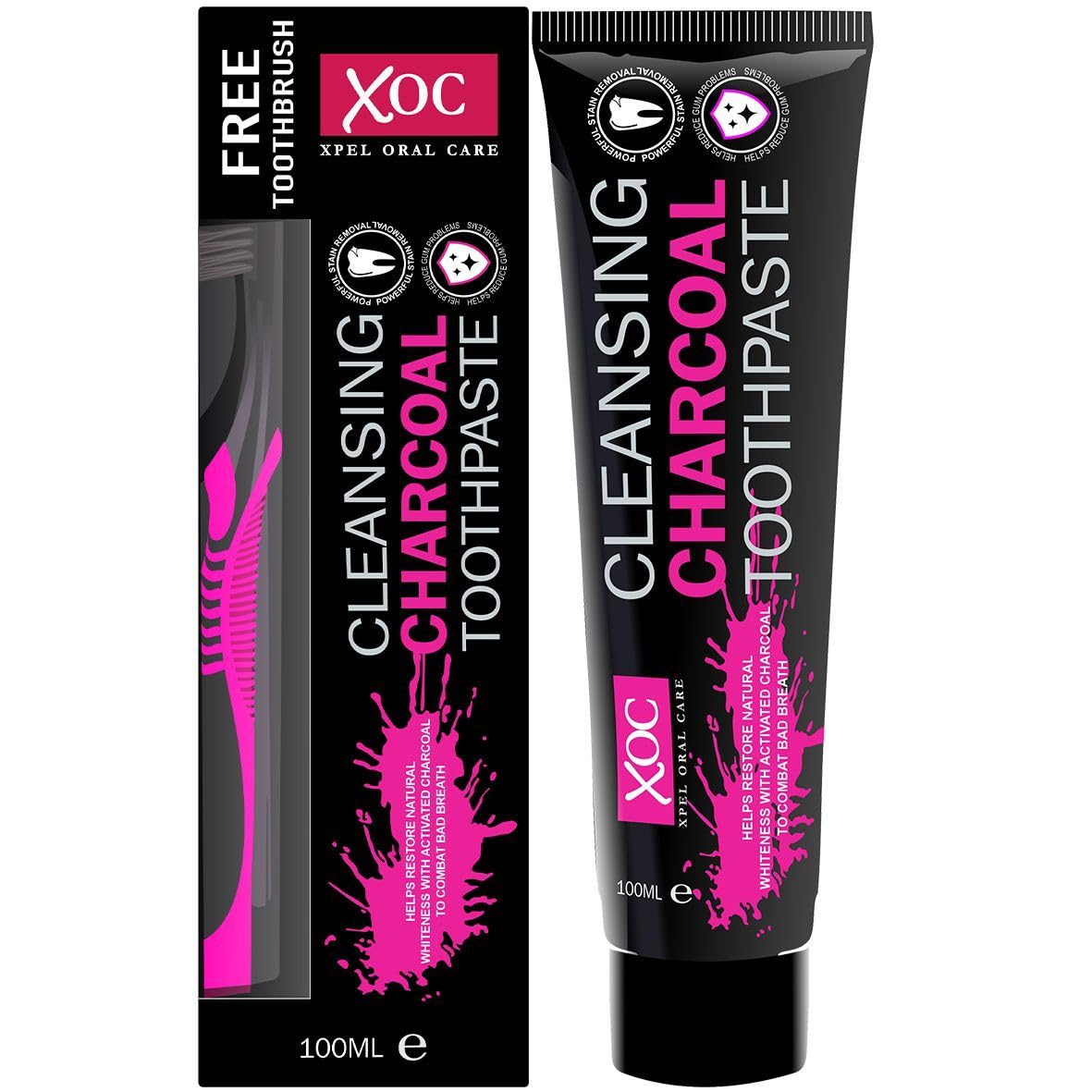 Xpel - Charcoal Tooth Paste with Brush - 100 ml