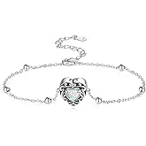 Sterling Silver Cremation Bracelet for Ashes: Heart Opal Urn Ash Bracelet Memorial Jewelry Gifts for Women