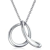 Bling Jewelry Personalize ABC Script Letter Alphabet Pendant Initial Necklace For Teen Women 14K Gold Plated .925 Sterling Silver