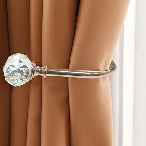 Phoewon Curtain Holdbacks Acrylic Crystal Ball Curtain Tie Backs U
