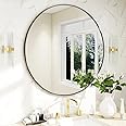 BEAUTYPEAK 20 Inch Round Mirror, Black Metal Frame Circle Mirror, Wall Mirror for Entryway, Bathroom, Vanity, Living Room, Bl