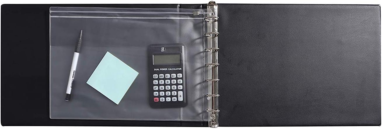 7 Ring Business Check Book Binder, 600 Checks Capacity for 9" x 13" Sheets, PU Leather Checkbook Holder with Zip Pouch : Office Products