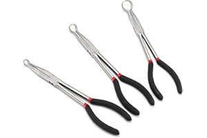 AIRTOON 3PC 11" Hose Gripper Plier Set, Spark Plug Removal Pliers, 5/16", 1/2" and 3/4" Hose Gripping Pliers for Easy Removal and Installation of Automotive Hoses and Fittings