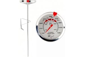 KT THERMO Deep Fry Thermometer with Instant Read Dial Thermometer, 8" Stainless Steel Probe，100-500°F, for Syrup, Candy, Jam,