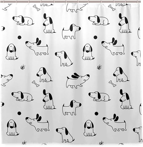 Amazon Geevosun シャワーカーテン シームレスパターンかわいい犬ベクトルイラスト 防水 浴室 お風呂 バスカーテン 洗面所 間仕切り 目隠し用 Hdデジタル印刷 取付簡単 180 180cm シャワーカーテン ホーム キッチン オンライン通販