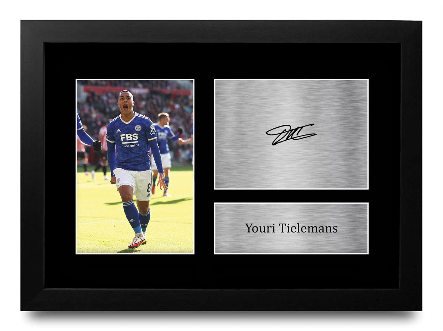 HWC Trading FR A4 Youri Tielemans Gifts Printed Signed Autograph Picture for Football Fans and Supporters - A4 Framed