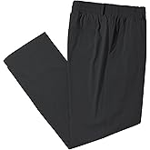 LETAOTAO Mens Big and Tall Full Elastic Waist Pants Stretch Slacks with Zipper Fly and Pockets