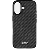 Ridge Case Compatible with iPhone 16 - Compatible with MAGSAFE & Wireless Charging, Aluminum Control Buttons, Dual-Layer Construction, TPU Bumper with Drop Protection (Carbon)