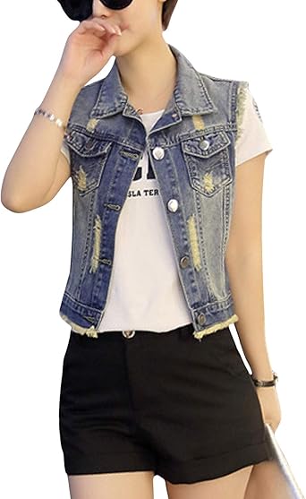 short jean vest