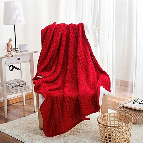 Thickening Chunky Warm/Cozy/Soft Plush Fluffy Velvet 100% Cotton Cable Couch Cover Knitted Throw Blanket Multi Color