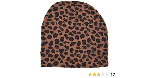 Leopard Cuffless Beanie Knit Hat 