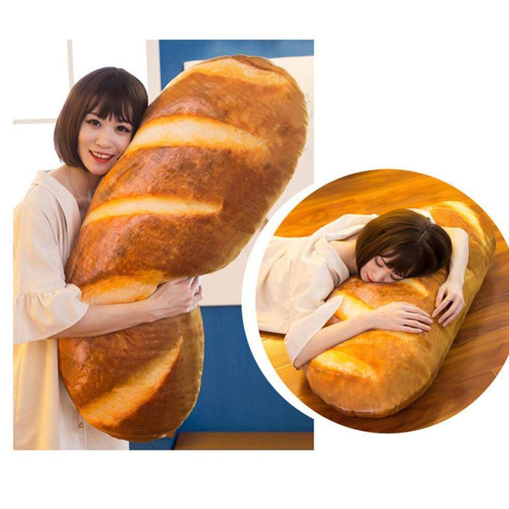 XioNiu 3D HD Prints Butter Bread Shape Pillow Plush Toys for Home Decor Pillows