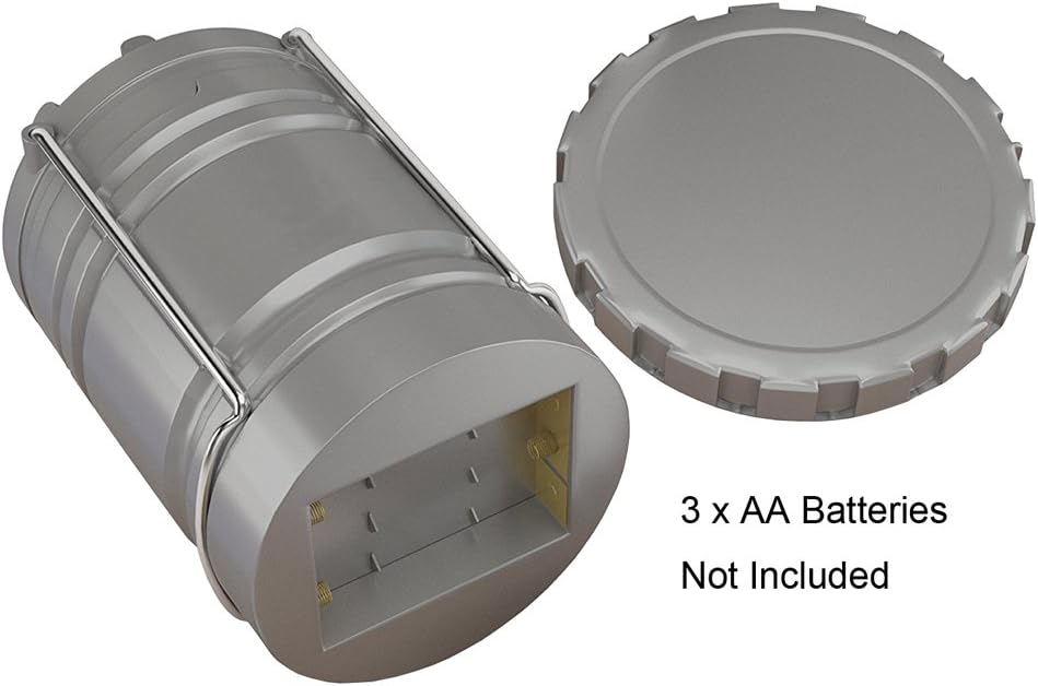 4 Pack COB Camping Lantern, Portable High Lumen Outdoor Camping Flashlight Torch Light, Bright Survival Equipment Gear Kit for Emergency, Hiking, Tent, Backpacking, Outages, Hurricanes, Storms (Grey): Sports & Outdoors