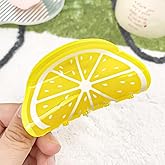 Fruit Print Hair Claws Non Slip 3" Medium Hair Claws Clips Cute Vivid Color Women Girls Hair Accessories, Orange Shape