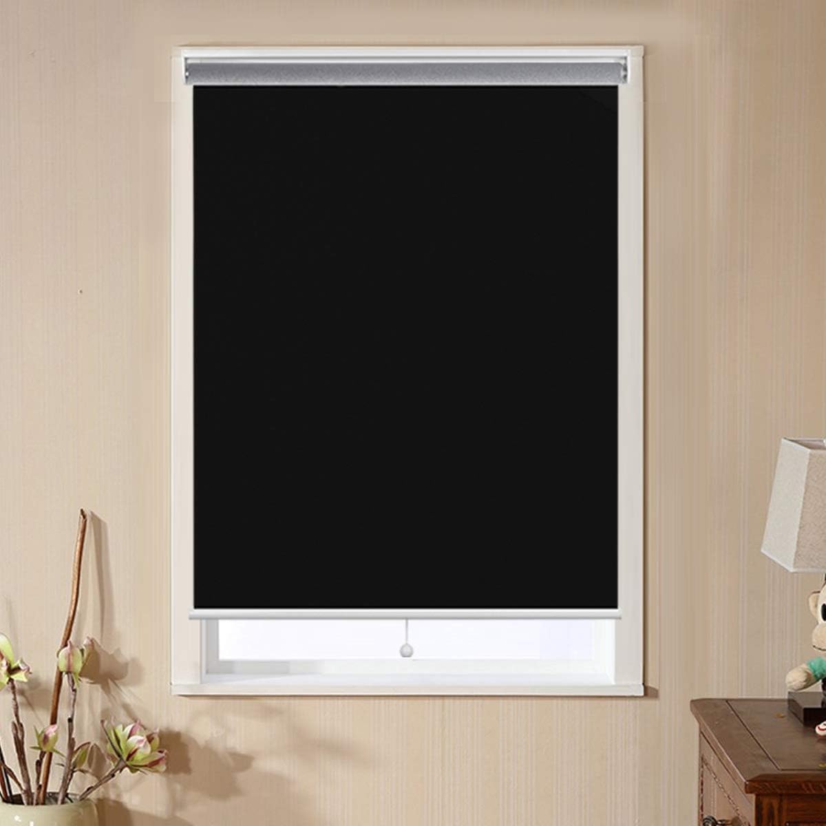 Window Shades for Home, Blackout Shades Cordless Blinds for Bedroom, Window Shade Roller Shades for Windows, Black, 23"(W) x 72"(H) Window Coverings Shades Room Darkening Blinds: Home & Kitchen