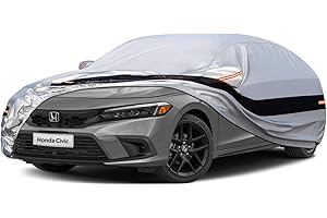 Holthly 10 Layers SUV Car Cover Custom Fit for Honda Civic (1991-2024) Waterproof All Weather for Automobiles, Outdoor Full Cover Rain Sun UV Protection.Silver