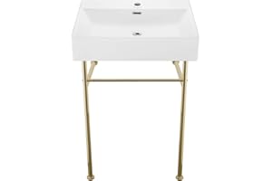 Swiss Madison Well Made Forever SM-CS721, Claire 24" Ceramic Console Sink In Glossy White Basin