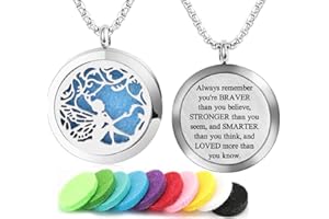 Aromatherapy Essential Oil Diffuser Necklace Tree of Life Pattern Stainless Steel Locket Pendant