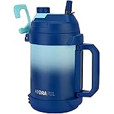 Hydraful Gallon Water Bottle, 128 oz Large Insulated Stainless Steel Sports Water Jug, Large Triple Wall Vacuum Insulation Water Bottle-Keeps Cold up to 48 Hrs-Sweat Proof, for Gym, Hiking & Camping