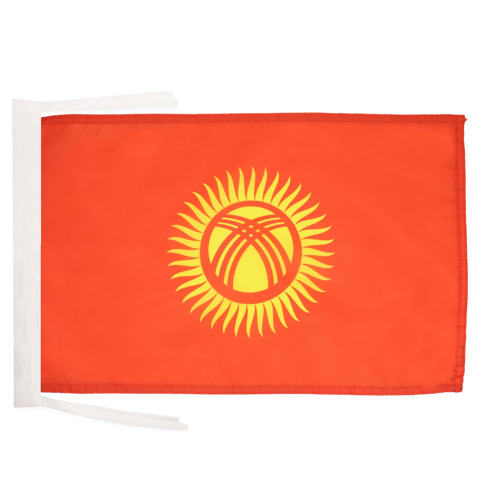 AZ FLAG - Kyrgyzstan Flag - 18'' x 12'' - 100% Polyester Kyrgystani Small Banner with Two Cords - Fade Resistant - Vivid Colors - 18x12 in - 45x30 Cm โ image 1