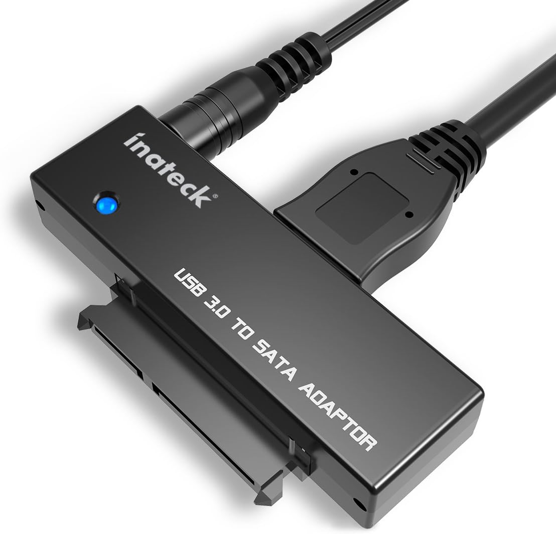 Inateck SATA to USB 3.0 Adapter for 2.5/3.5 inch HDD and SSD, Power