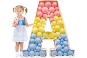 Elnsivo Mosaic Letters for Balloons, 3FT Marquee Letters Balloon Frame, Giant Marquee Light Up Letter Pre-Cut Foam Board for Birthday Wedding Party Decoration - Letter A