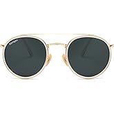 CONRAD RÖNTGEN Retro Round Sunglasses for Women Men Double Bridge UV400 Protection