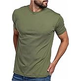 INTO THE AM Men's T-Shirts Soft Cotton Blend Crew Neck Tee S - 4XL Athletic Fit Plain & Logo Basic T-Shirt for Men
