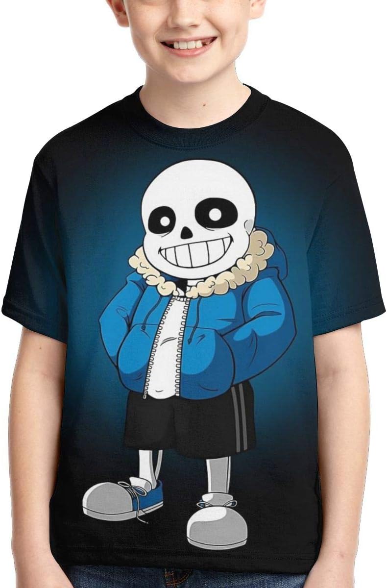 LinsSone Undertale T Shirt Kids Sans Youth Short Sleeve Fashion 3D Print T-Shirts for Boys and Girls Tops Casual