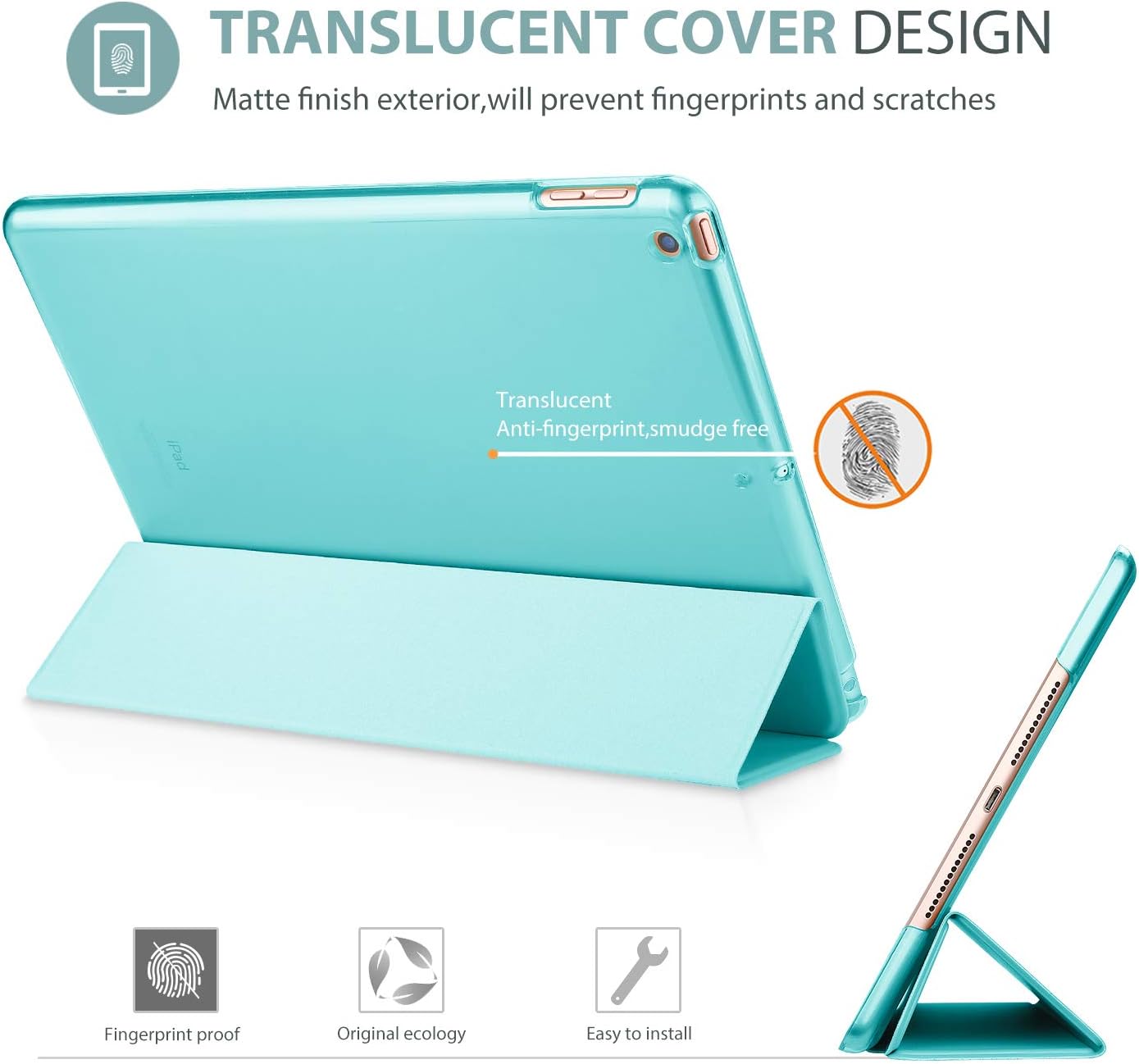 ProCase Smart Case for iPad Mini 5th Generation(2019 Model), Lightweight Cover with Auto Sleep/Wake for iPad Mini 5 -Aqua - Image 5