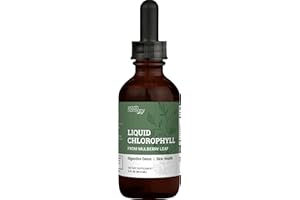 EARTH HARMONY NATURALS Liquid Chlorophyll, Liquid Drops for Immune System Support, Natural Internal Deodorant - Vegan Chlorophyll Drops with Organic Glycerin - Clorofila Liquida, Chlorophyllin Detox Cleanse (1 mL)