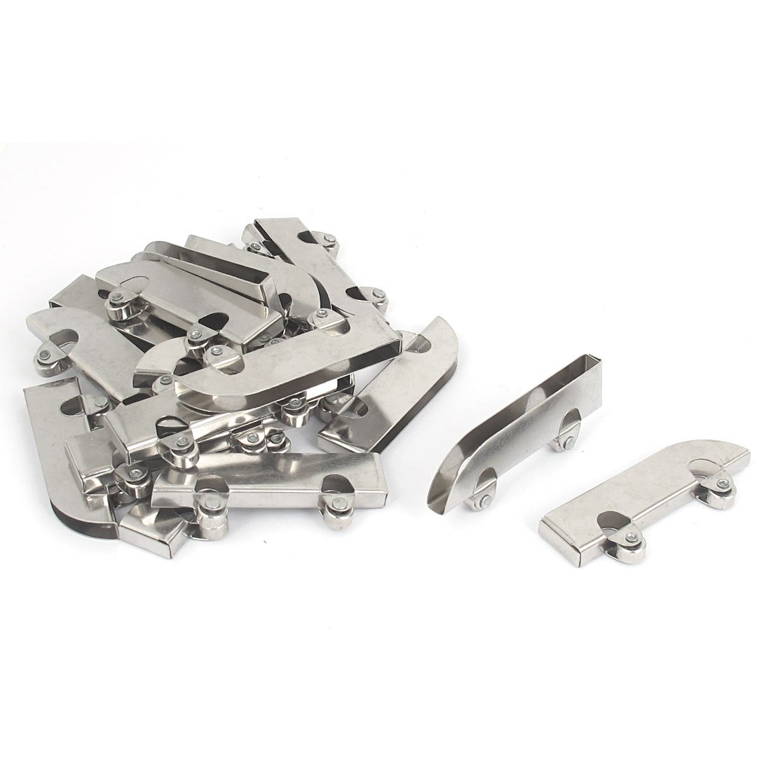 Sourcingmap Showcase Glass Sliding Door Roller Clamp Steel Wheel Pulley 20pcs