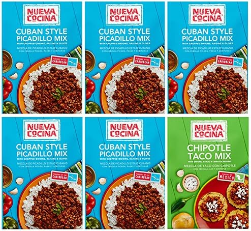 Nueva Cocina Picadillo Mix 1.3oz 5-pack + 1 Free Chipotle Taco Mix 1oz