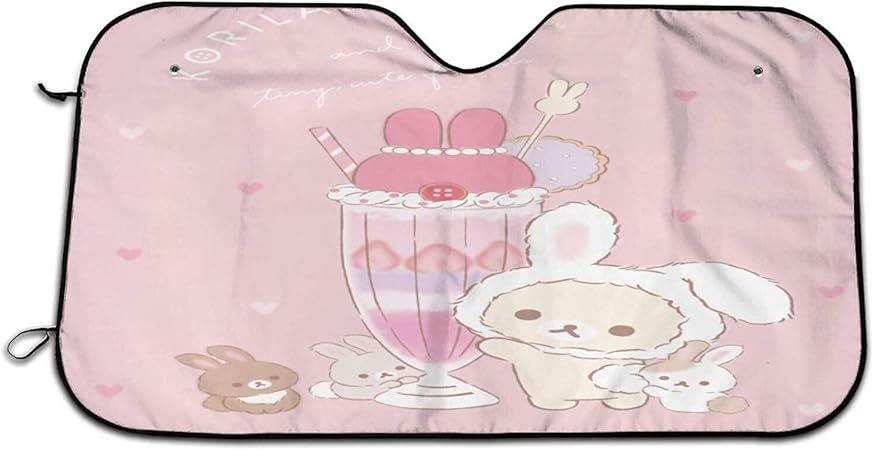 Amazon リラックマ サンシェード 車 フロントサンシェード 日除け 軽自動車 吸盤 Uvカットキャラクター アニメ グッズ 雑貨 かわいい おしゃれ 人気 可愛い 車用品 130 70cm サンシェード 車 バイク